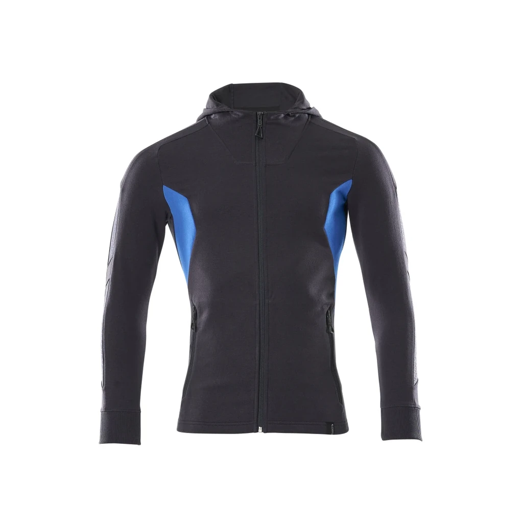 MASCOT® | Kapuzensweatshirt mit Reißverschluss ACCELERATE | 2XLONE | Schwarzblau/Azurblau