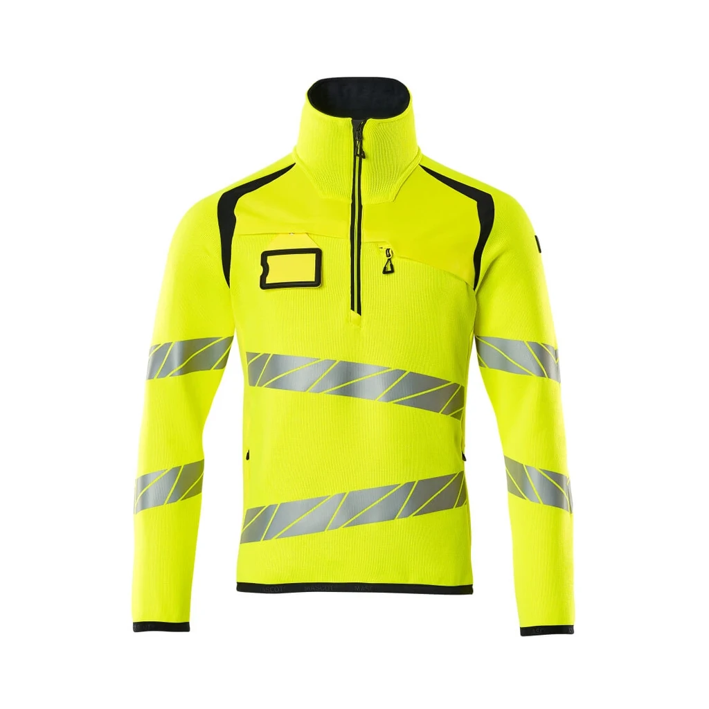 MASCOT® | Strickpullover mit kurzem Reißverschluss ACCELERATE SAFE | 2XL | Hi-vis Gelb/Schwarzblau
