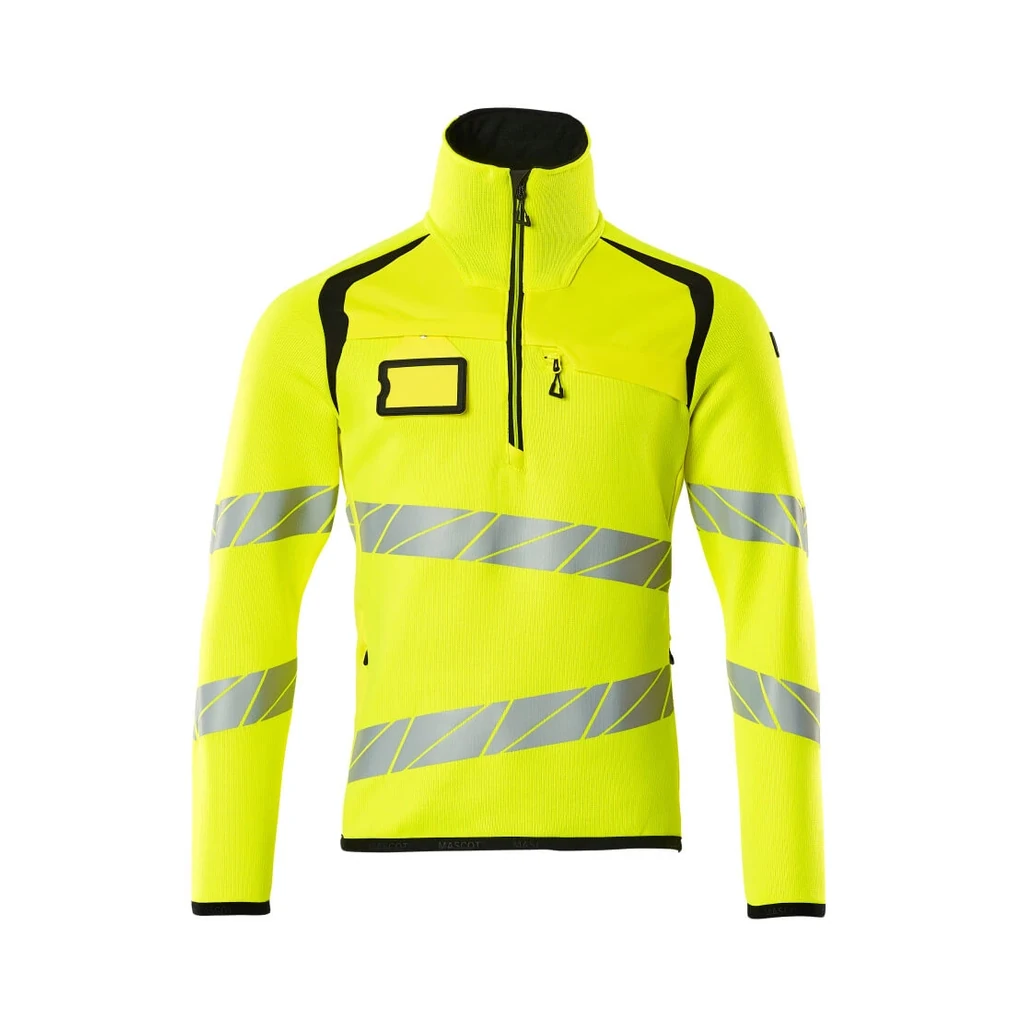 MASCOT® | Strickpullover mit kurzem Reißverschluss ACCELERATE SAFE | 2XL | Hi-vis Gelb/Schwarz
