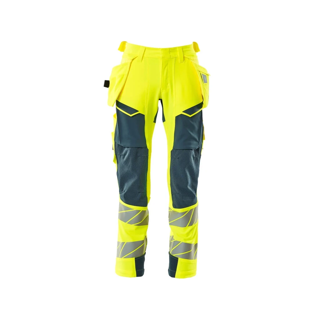MASCOT® | Hose mit Hängetaschen ACCELERATE SAFE | 76C46 | Hi-vis Gelb/Dunkelpetroleum