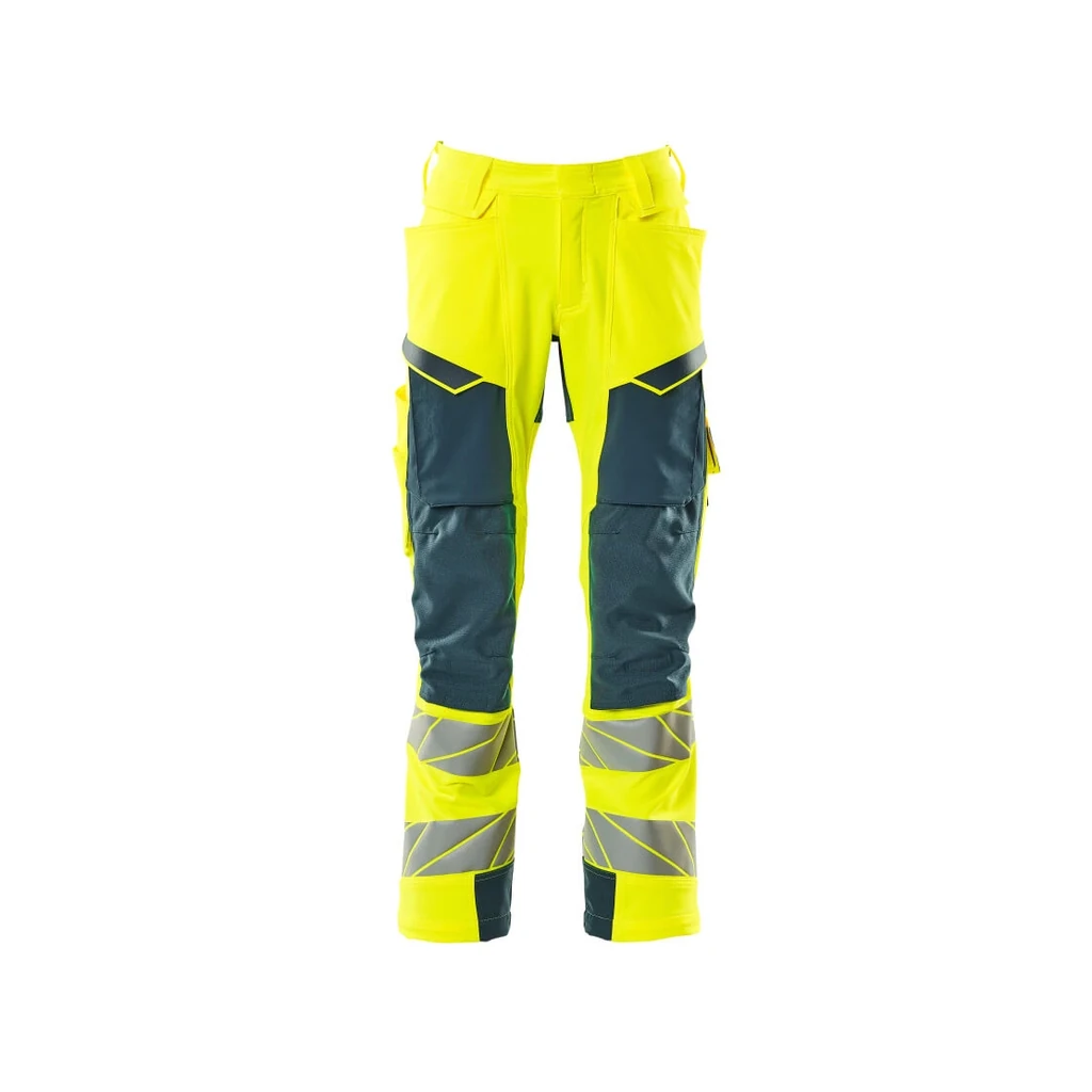 MASCOT® | Hose mit Knietaschen ACCELERATE SAFE | 76C46 | Hi-vis Gelb/Dunkelpetroleum