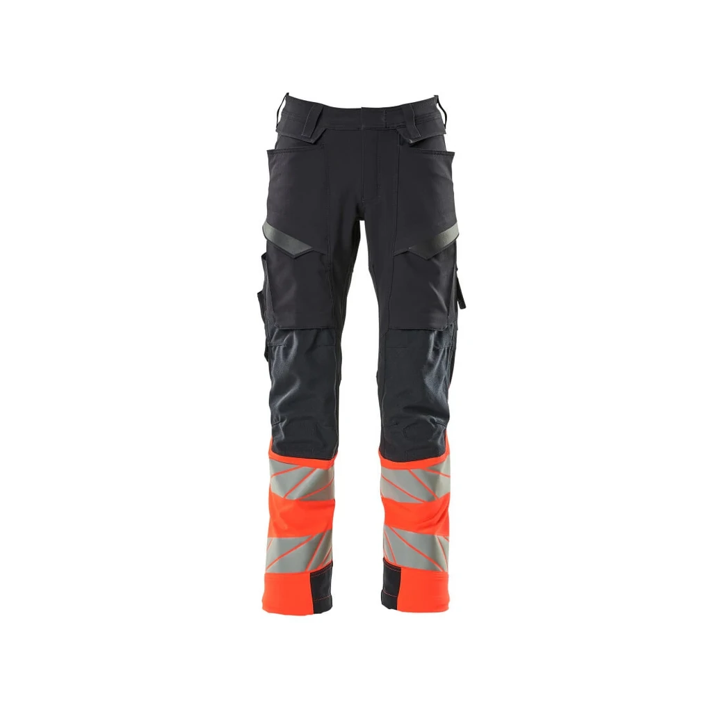 MASCOT® | Hose mit Knietaschen ACCELERATE SAFE | 76C46 | Schwarzblau/Hi-vis Rot