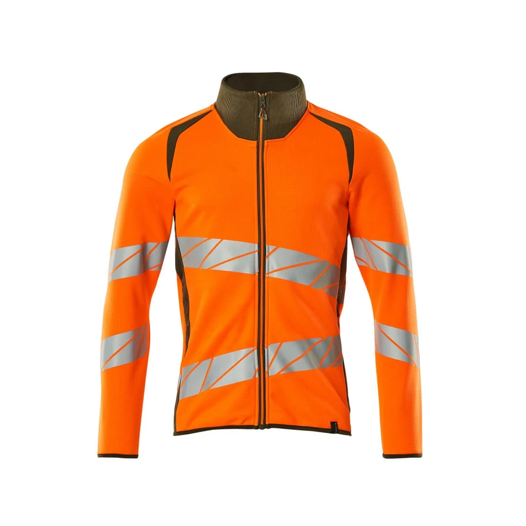 MASCOT® | Sweatshirt mit Reißverschluss ACCELERATE SAFE | S | Hi-vis Orange/Moosgrün