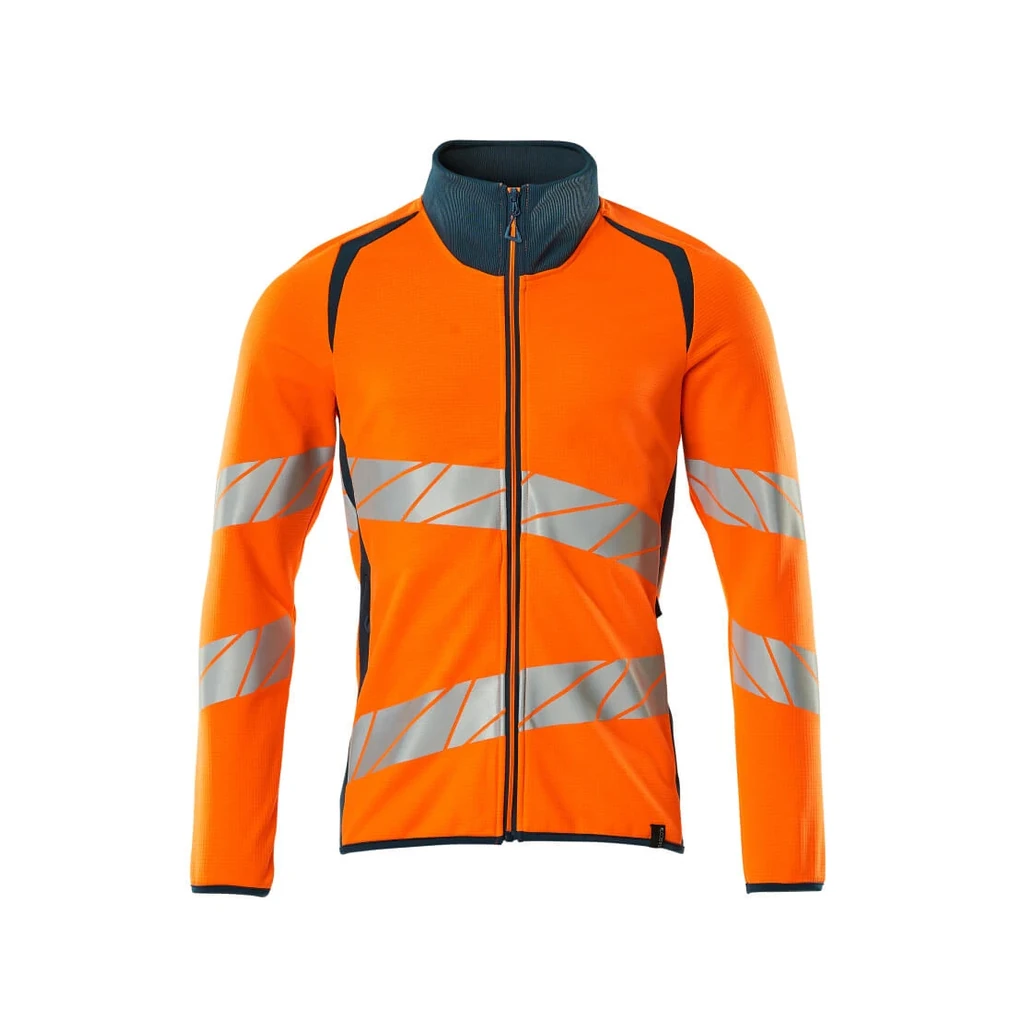 MASCOT® | Sweatshirt mit Reißverschluss ACCELERATE SAFE | S | Hi-vis Orange/Dunkelpetroleum