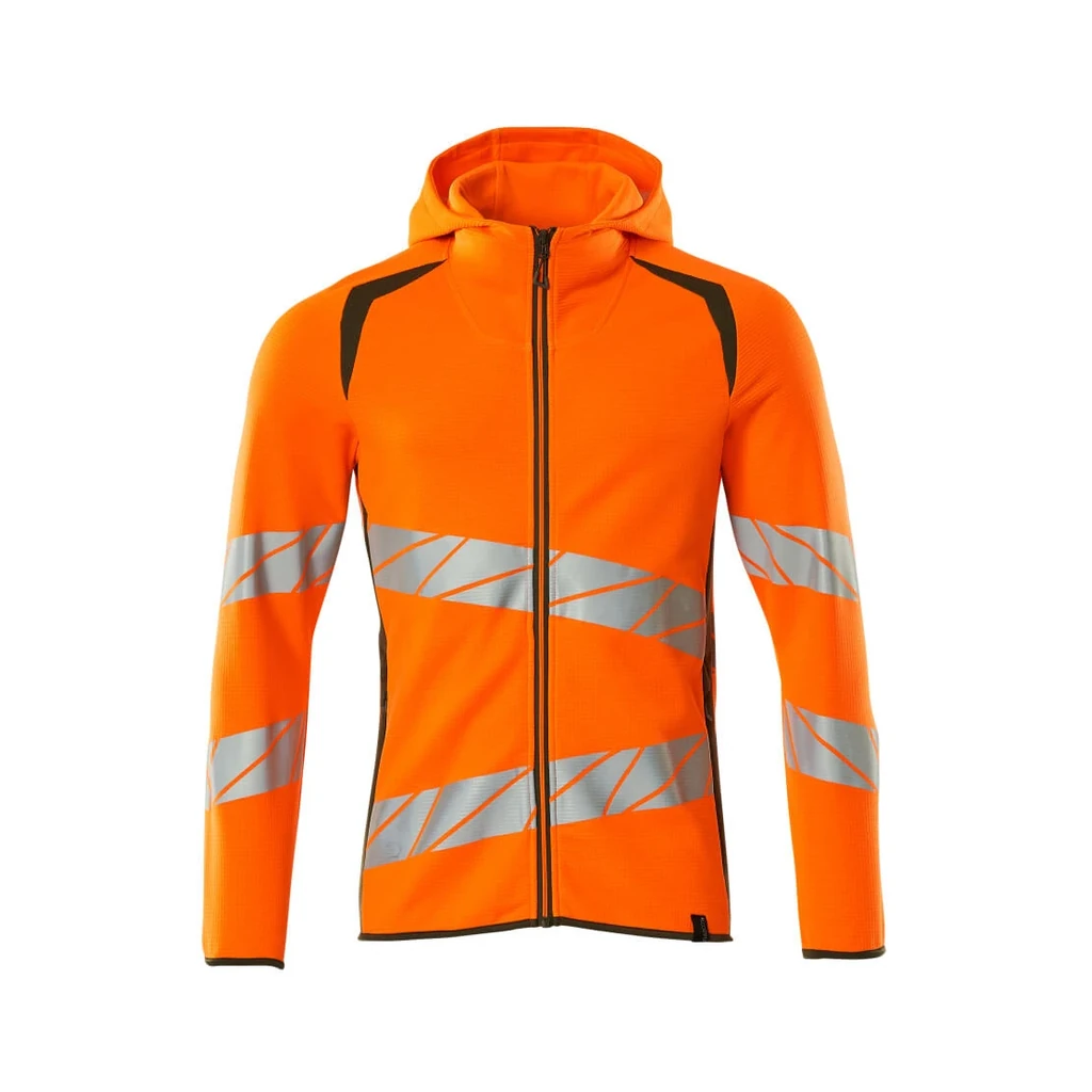 MASCOT® | Kapuzensweatshirt mit Reißverschluss ACCELERATE SAFE | 2XL | Hi-vis Orange/Moosgrün