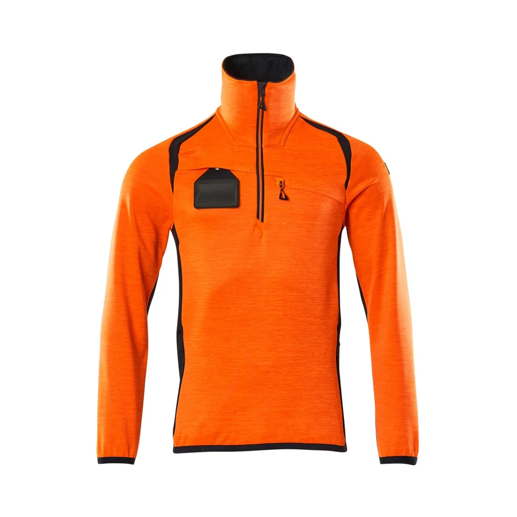 MASCOT® | Fleecepullover mit kurzem Reißverschluss ACCELERATE SAFE | 5XL | Hi-vis Orange/Schwarzblau