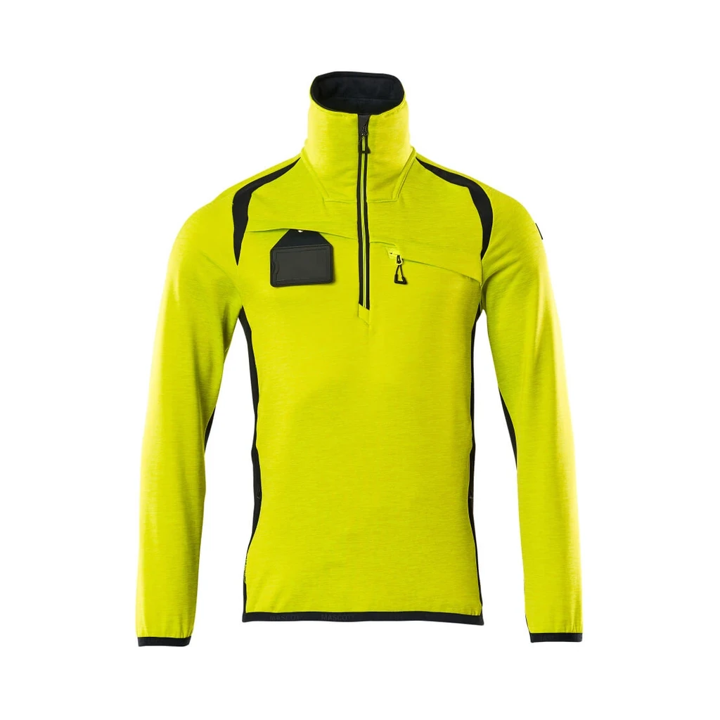 MASCOT® | Fleecepullover mit kurzem Reißverschluss ACCELERATE SAFE | 5XL | Hi-vis Gelb/Schwarzblau