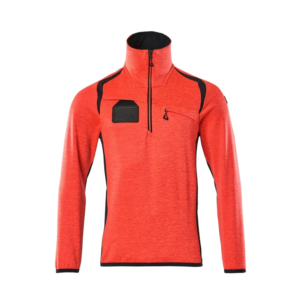 MASCOT® | Fleecepullover mit kurzem Reißverschluss ACCELERATE SAFE | 4XL | Hi-vis Rot/Schwarzblau
