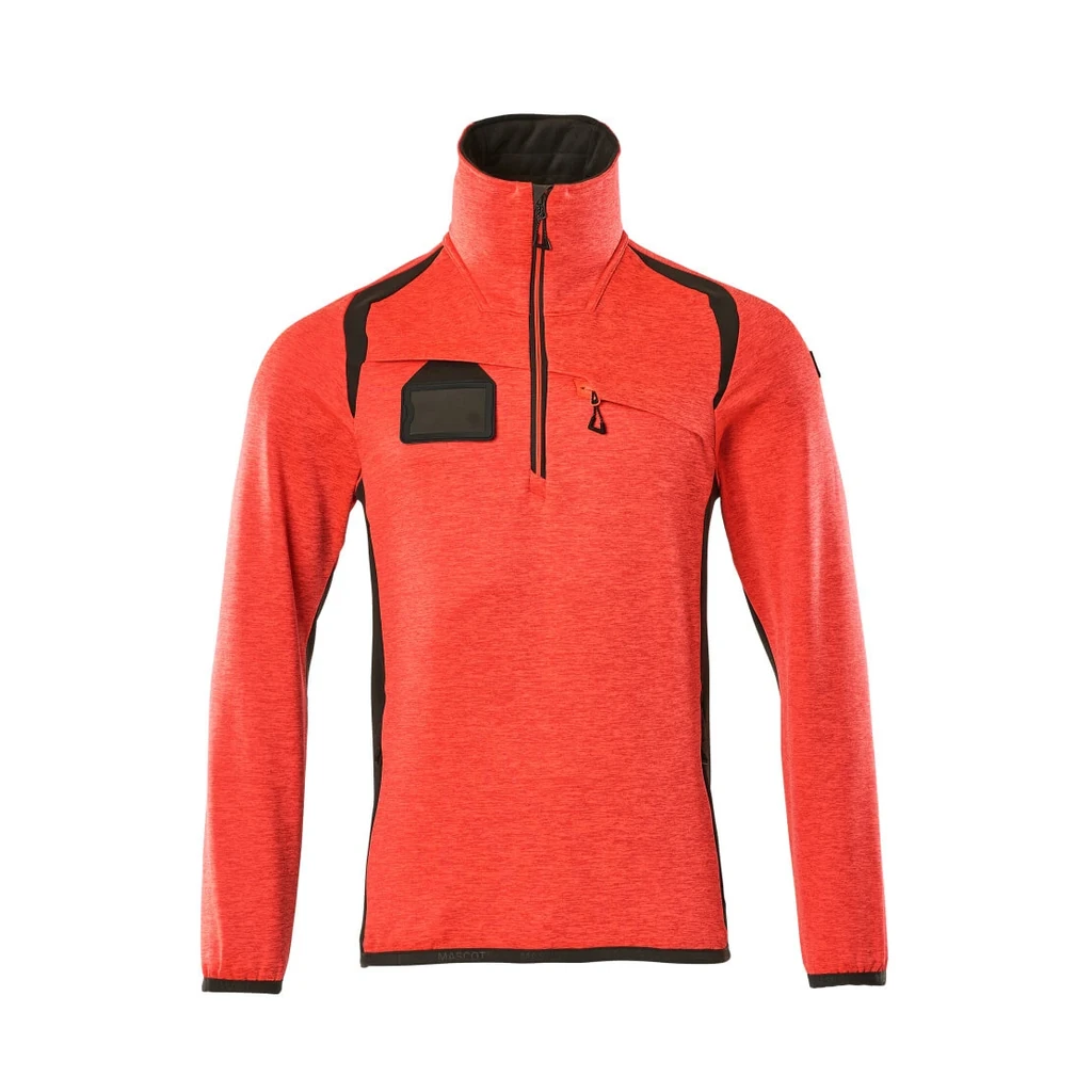 MASCOT® | Fleecepullover mit kurzem Reißverschluss ACCELERATE SAFE | 4XL | Hi-vis Rot/Dunkelanthrazit