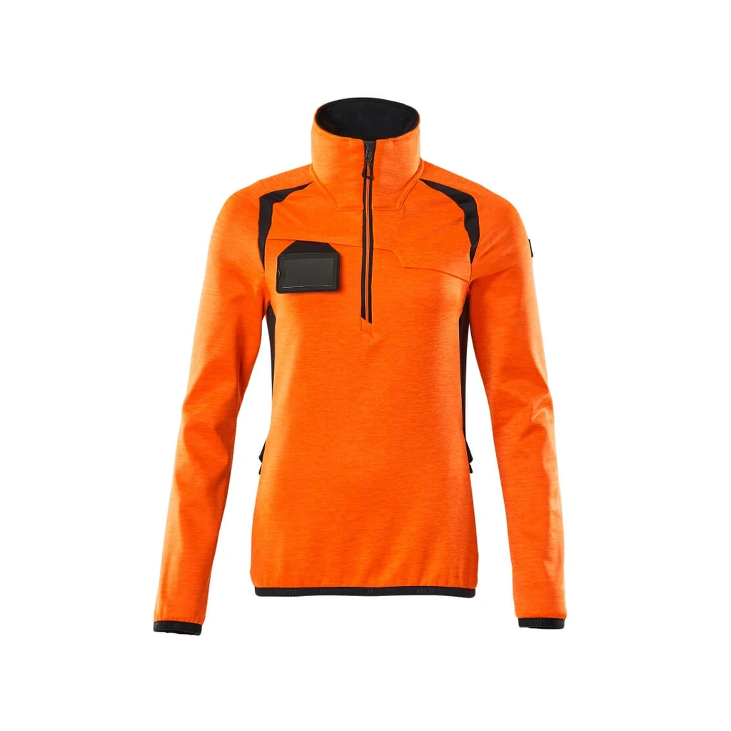 MASCOT® | Fleecepullover mit kurzem Reißverschluss ACCELERATE SAFE | 4XL | Hi-vis Orange/Schwarzblau