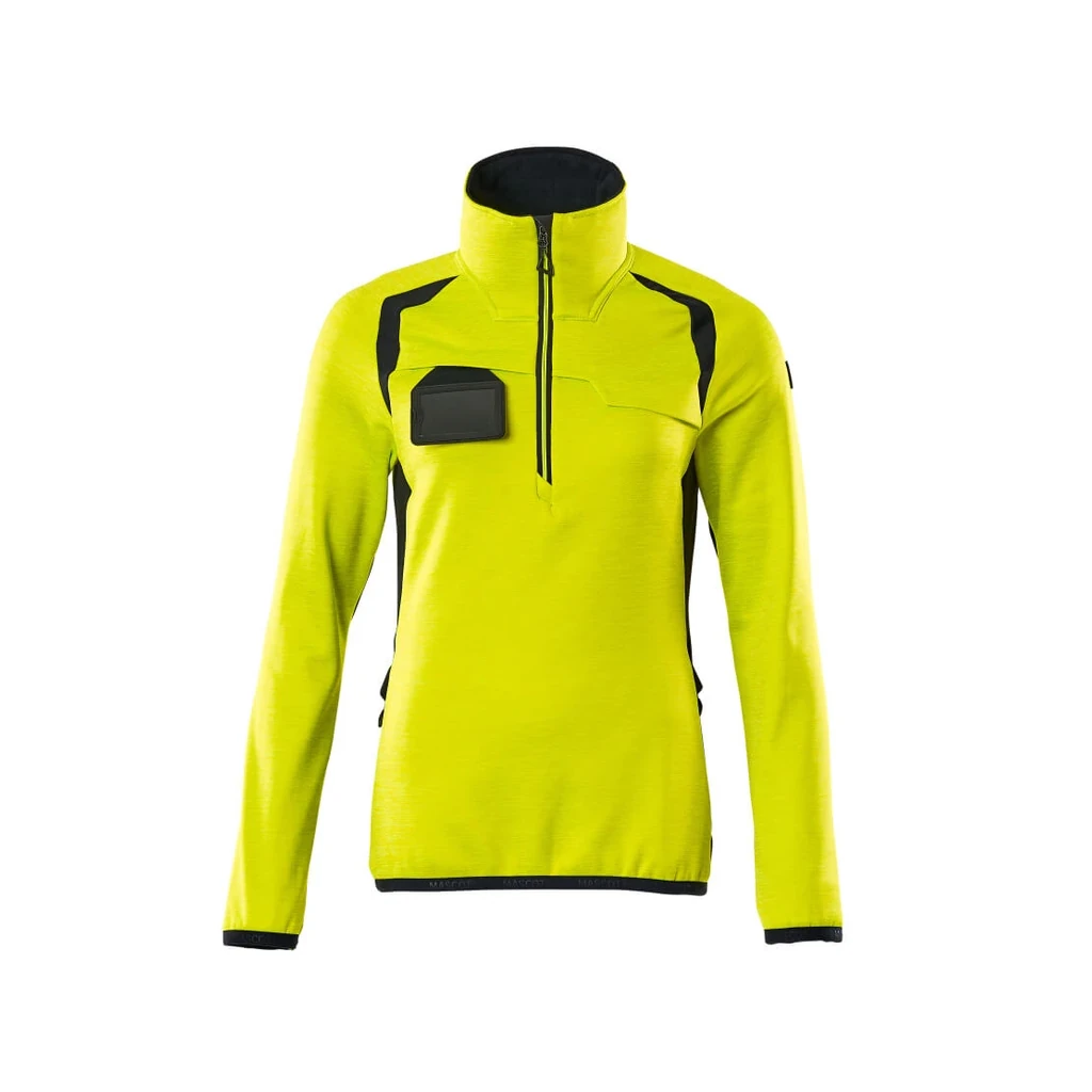 MASCOT® | Fleecepullover mit kurzem Reißverschluss ACCELERATE SAFE | 5XL | Hi-vis Gelb/Schwarzblau