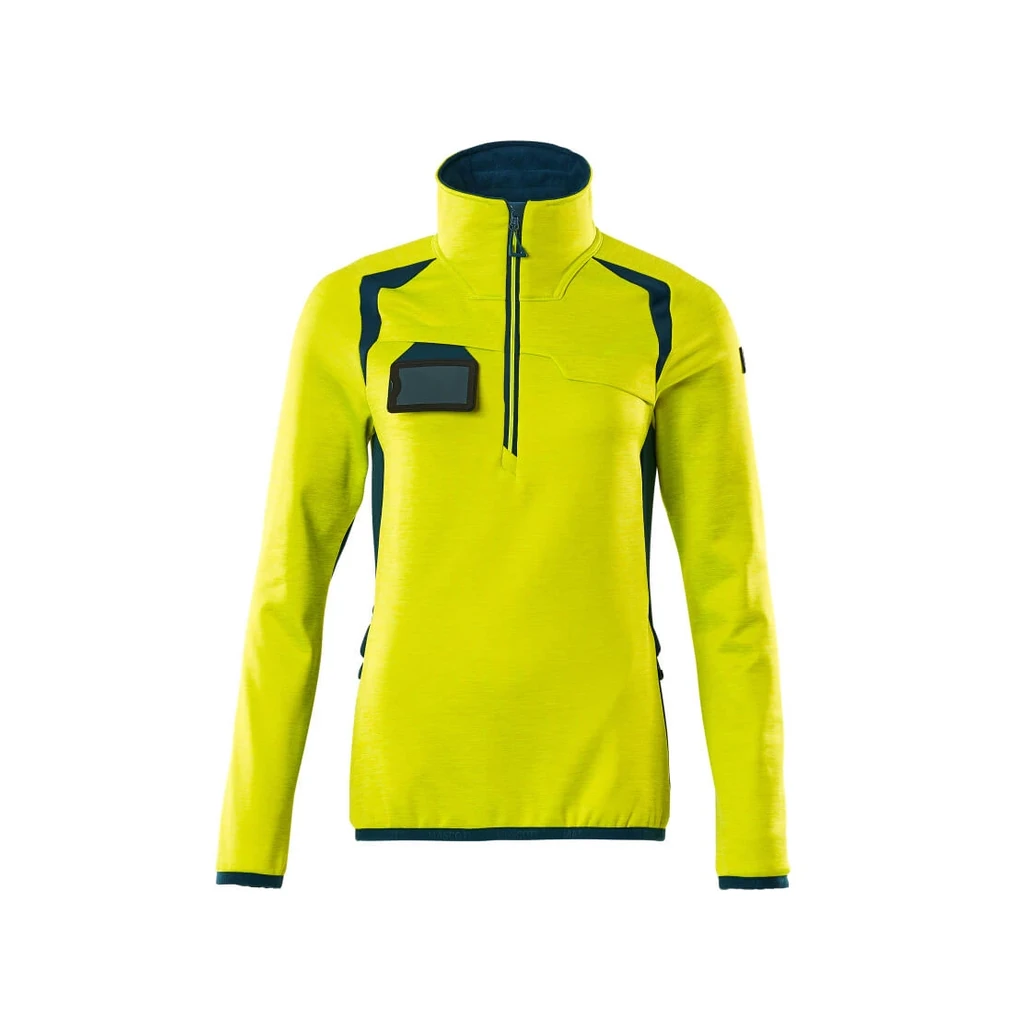 MASCOT® | Fleecepullover mit kurzem Reißverschluss ACCELERATE SAFE | 5XL | Hi-vis Gelb/Dunkelpetroleum