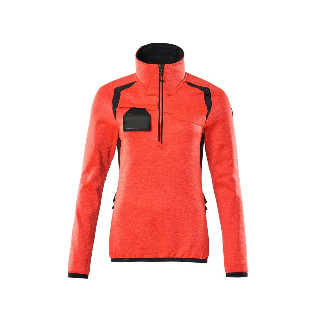 MASCOT® | Fleecepullover mit kurzem Reißverschluss ACCELERATE SAFE | 4XL | Hi-vis Rot/Schwarzblau