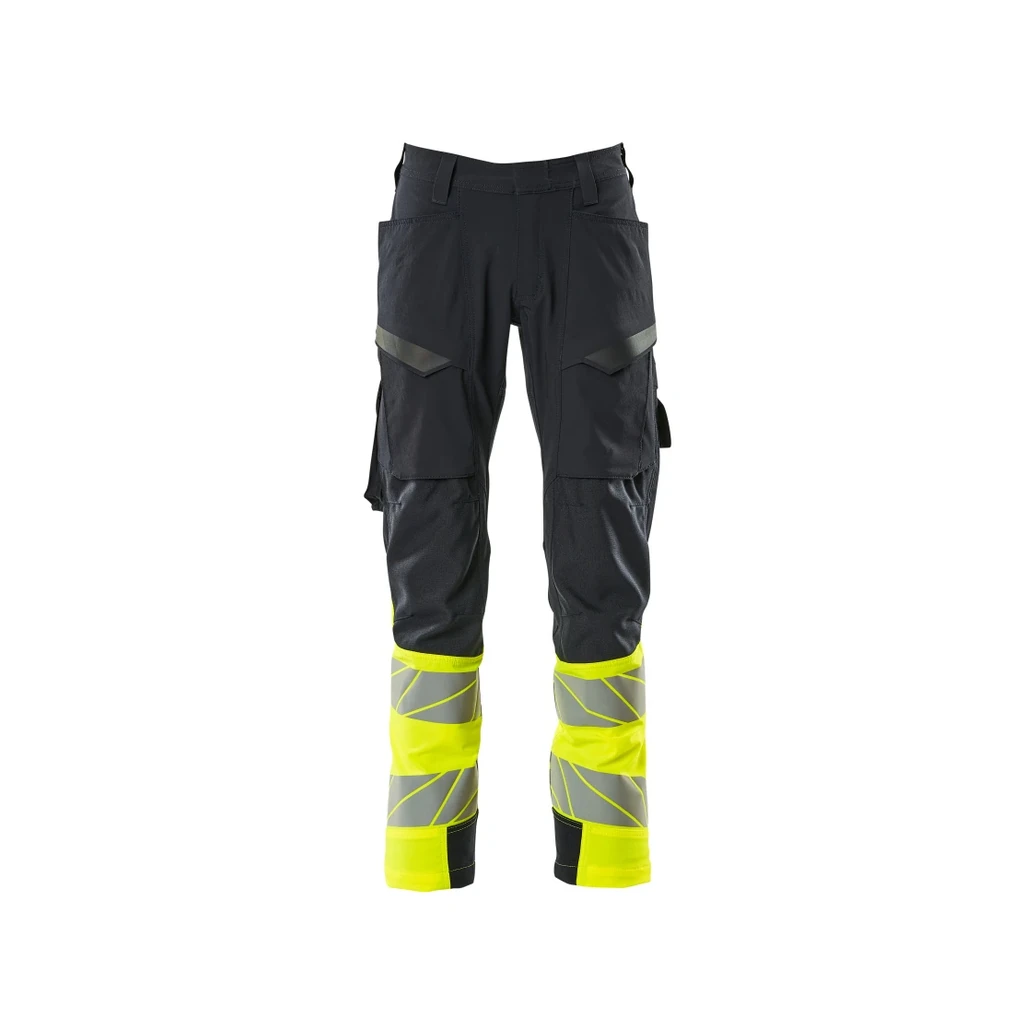 MASCOT® | Hose mit Schenkeltaschen ACCELERATE SAFE | 76C46 | Schwarzblau/Hi-vis Gelb