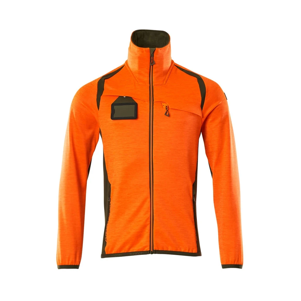 MASCOT® | Fleecepullover mit Reißverschluss ACCELERATE SAFE | 2XL | Hi-vis Orange/Moosgrün