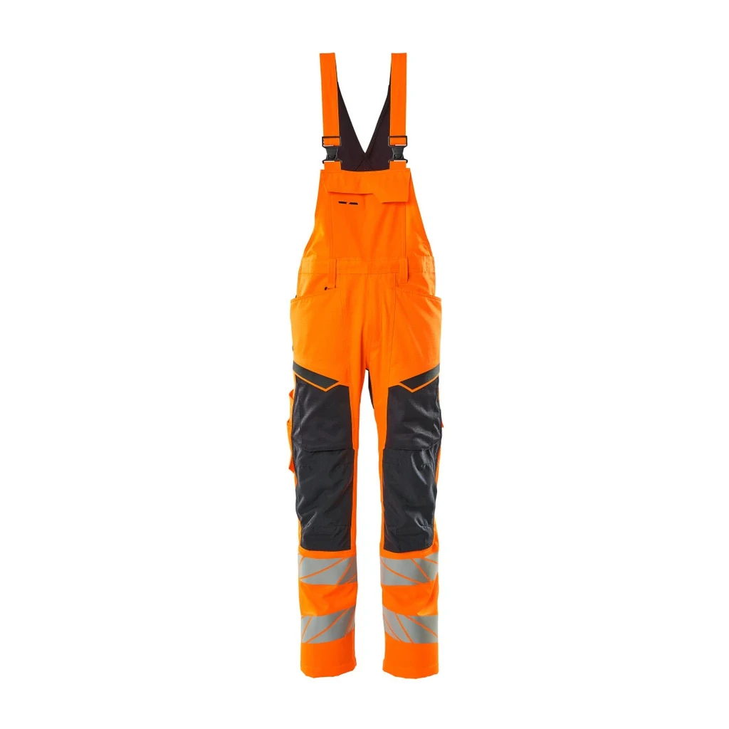 MASCOT® | Latzhose mit Knietaschen ACCELERATE SAFE | 90C54 | Hi-vis Orange/Schwarzblau