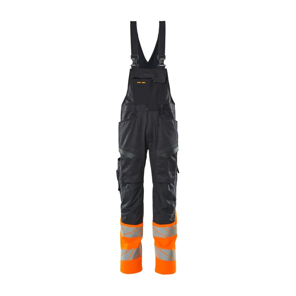 MASCOT® | Latzhose mit Knietaschen ACCELERATE SAFE | 90C54 | Schwarzblau/Hi-vis Orange