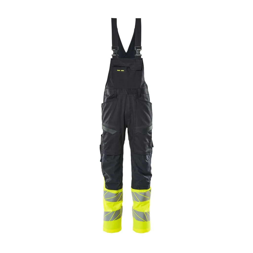 MASCOT® | Latzhose mit Knietaschen ACCELERATE SAFE | 82C48 | Schwarzblau/Hi-vis Gelb