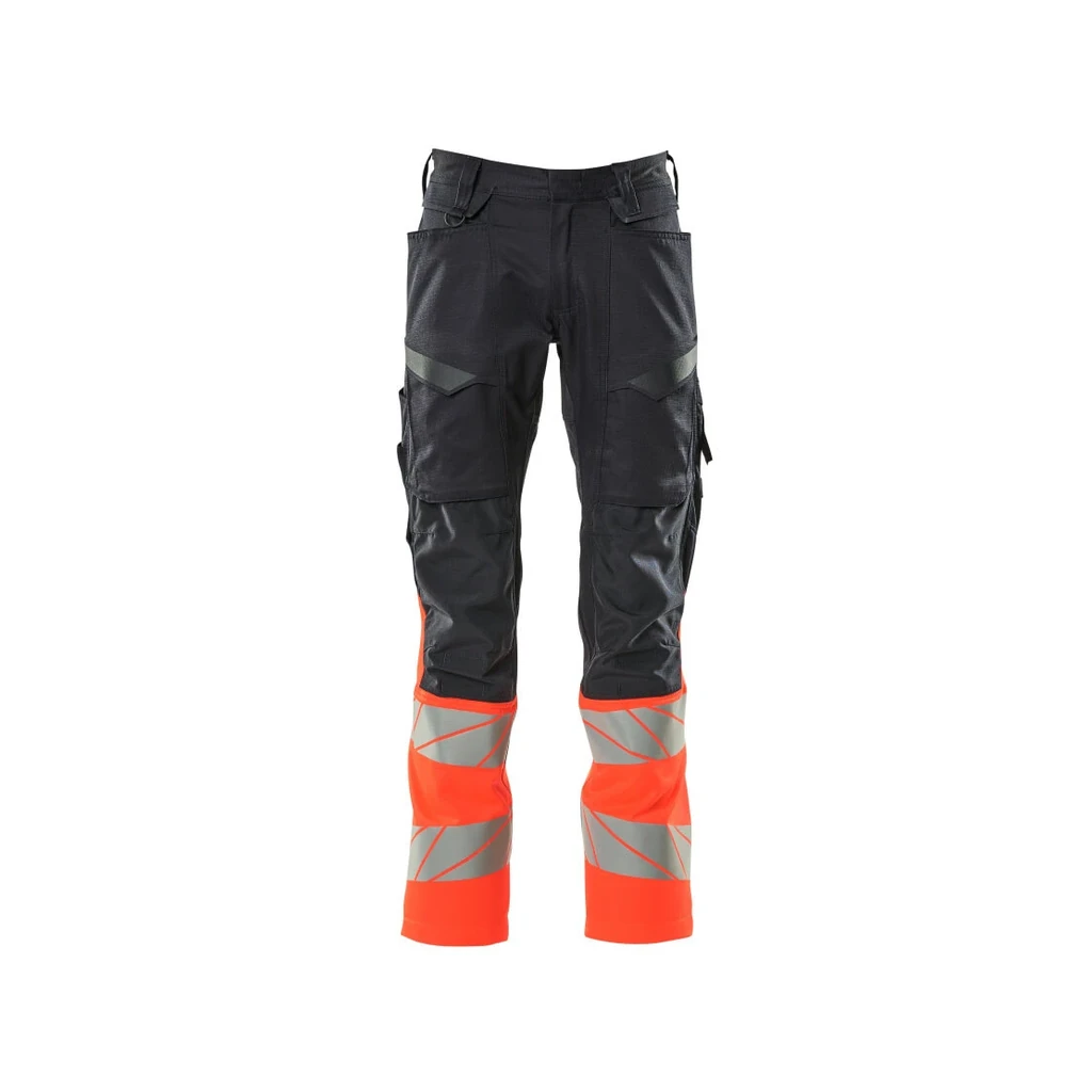 MASCOT® | Hose mit Knietaschen ACCELERATE SAFE | 76C46 | Schwarzblau/Hi-vis Rot