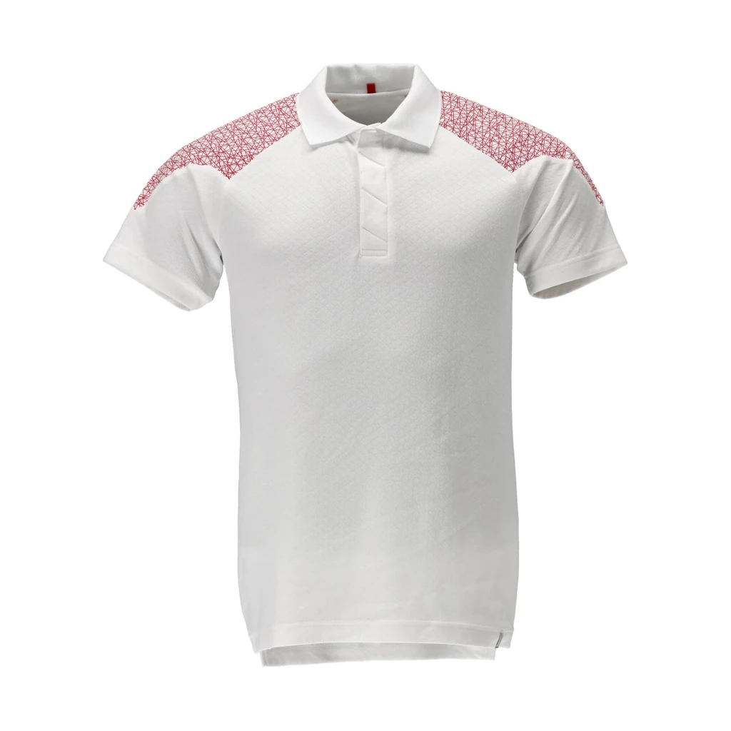 MASCOT® | Polo-Shirt FOOD & CARE | 2XL | Weiß/Verkehrsrot