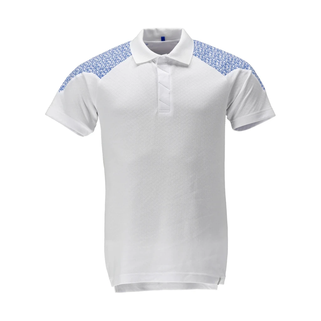 MASCOT® | Polo-Shirt FOOD & CARE | 2XL | Weiß/Azurblau
