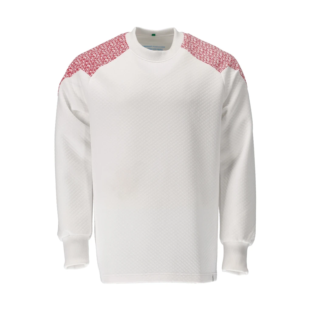 MASCOT® | Sweatshirt FOOD & CARE | 2XL | Weiß/Verkehrsrot