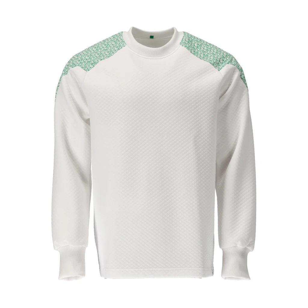 MASCOT® | Sweatshirt FOOD & CARE | 2XL | Weiß/Grasgrün