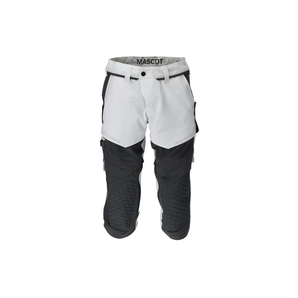 MASCOT® | Dreiviertel-Hose mit Knietaschen CUSTOMIZED | C44 | Weiß/Anthrazitgrau
