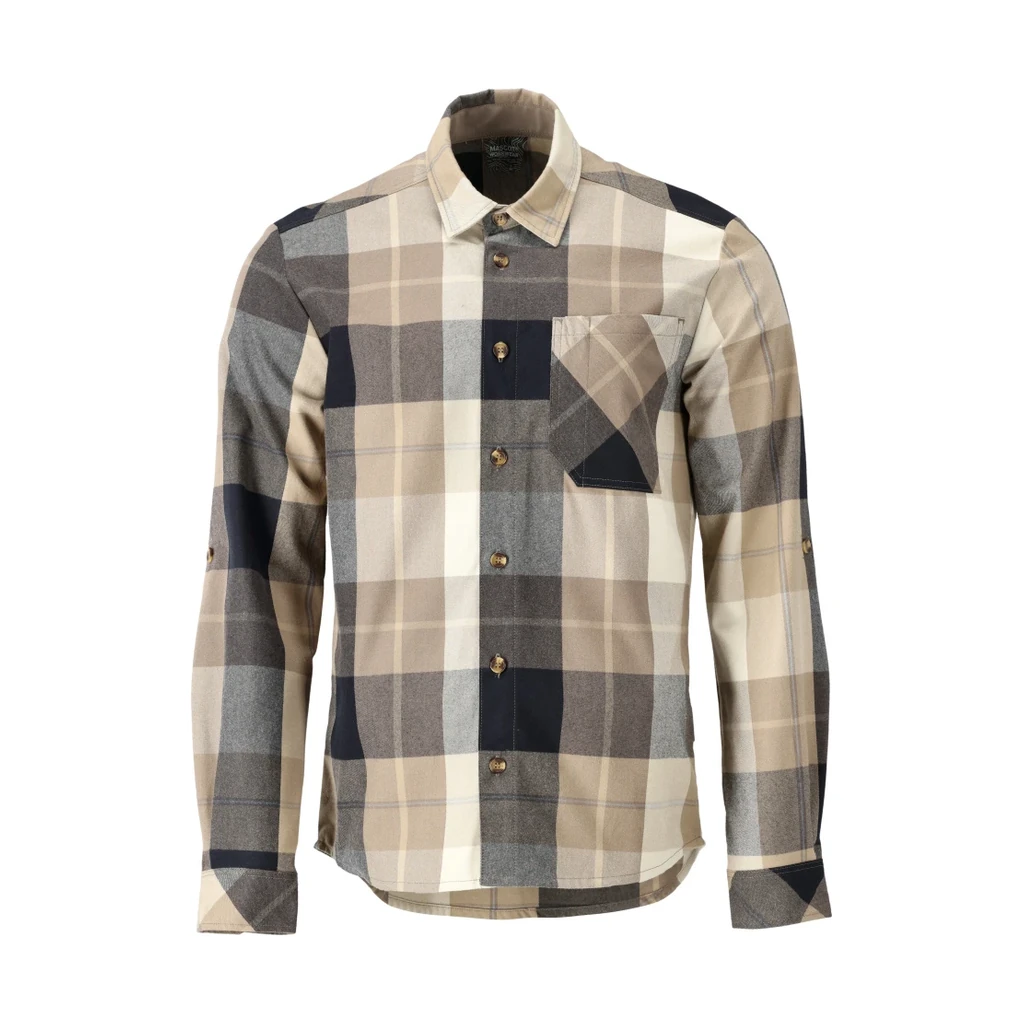 MASCOT® | Hemd CUSTOMIZED | 2XL | Dunkel Sandbeige-kariert
