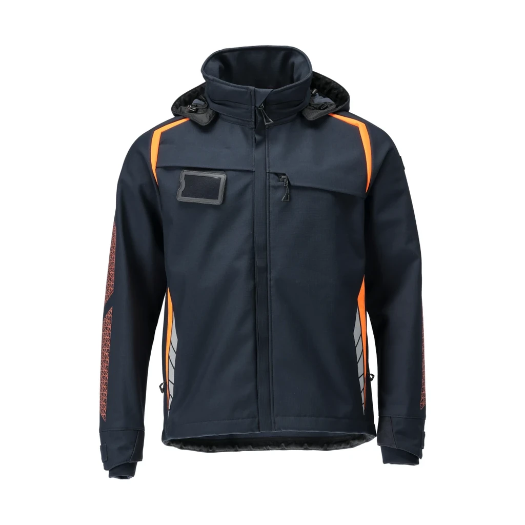MASCOT® | Softshell Jacke mit Kapuze ACCELERATE SAFE | 2XL | Schwarzblau/Hi-vis Orange