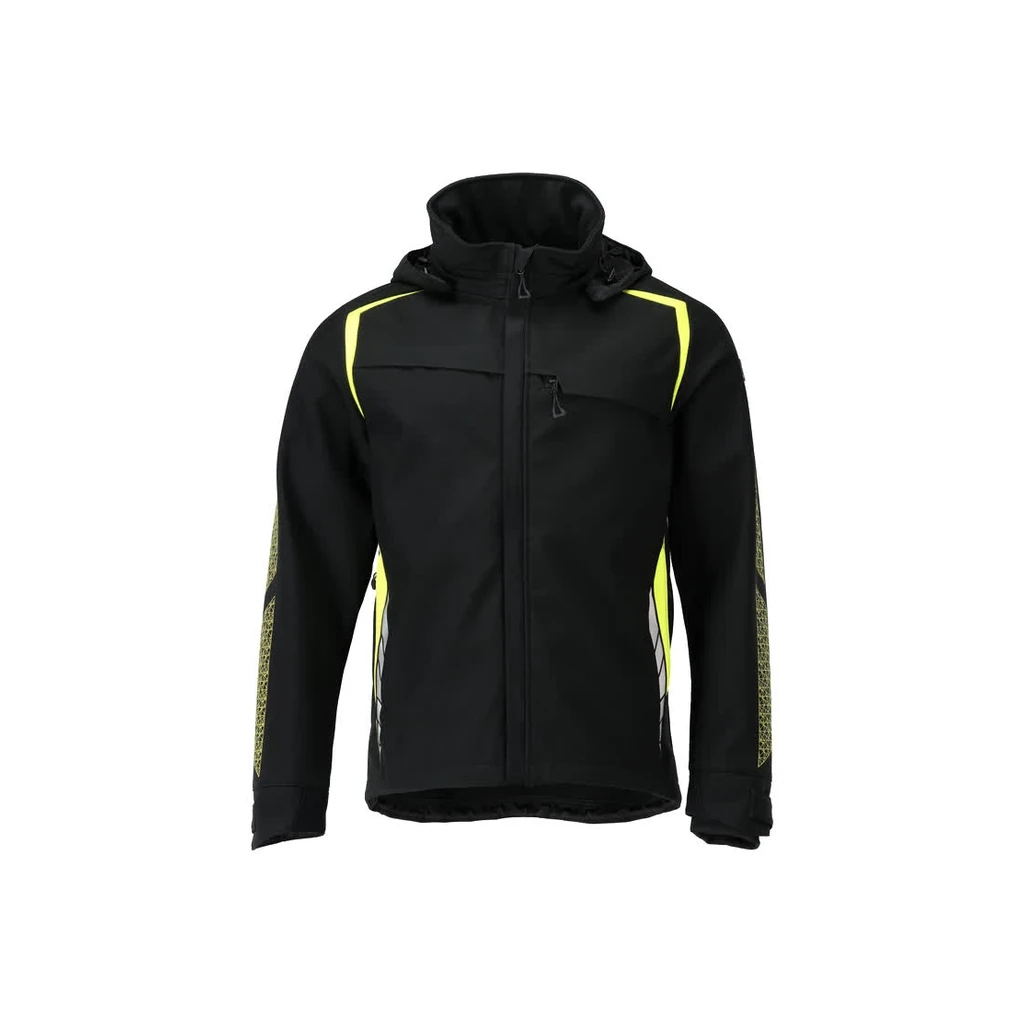 MASCOT® | Softshell Jacke mit Kapuze ACCELERATE SAFE | 2XL | Schwarz/Hi-vis Gelb