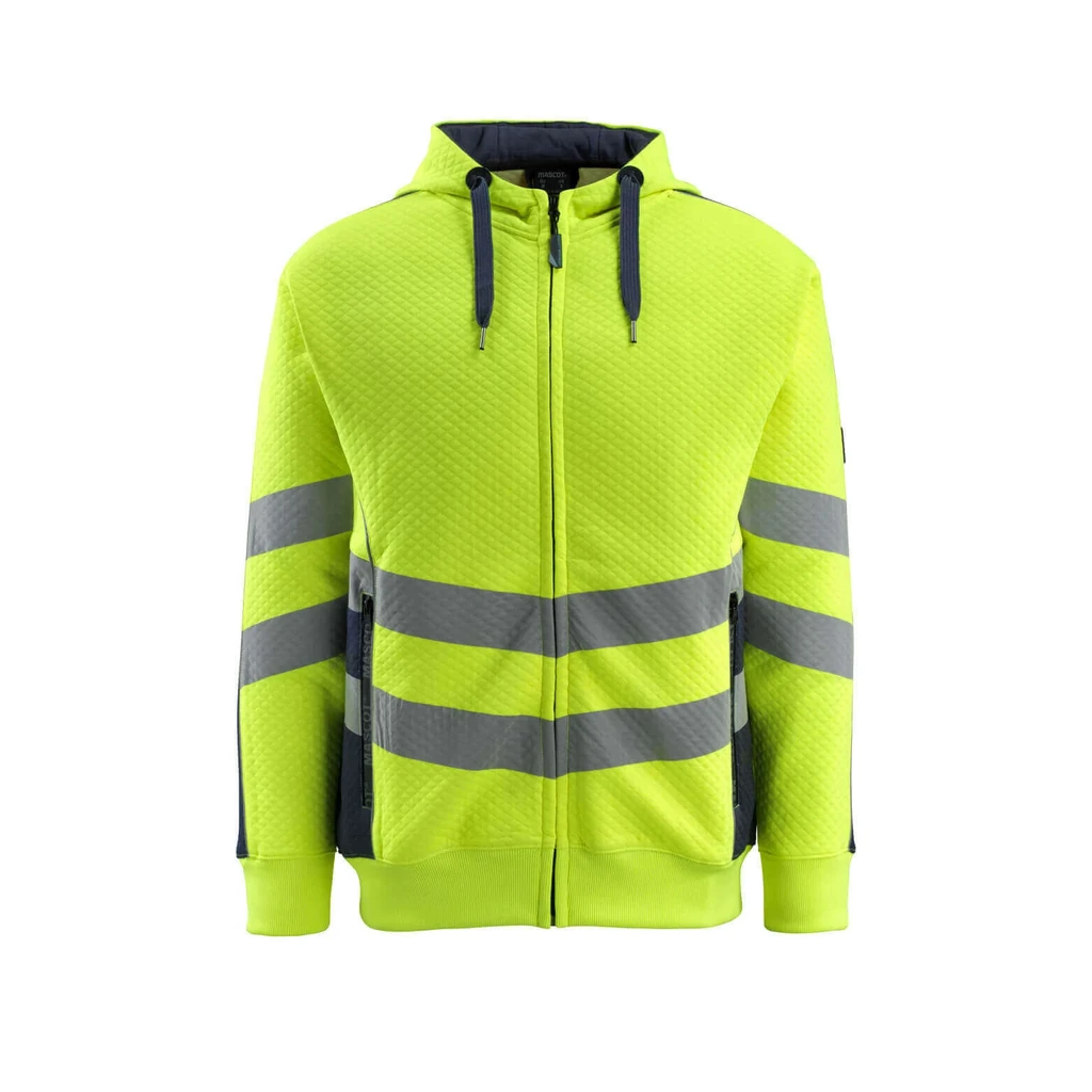 MASCOT® | Kapuzensweatshirt mit Reißverschluss SAFE SUPREME | 2XL | Hi-vis Gelb/Schwarzblau