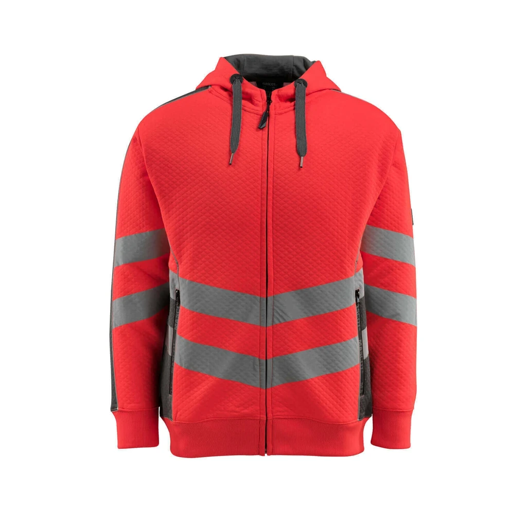 MASCOT® | Kapuzensweatshirt mit Reißverschluss SAFE SUPREME | 2XL | Hi-vis Rot/Dunkelanthrazit