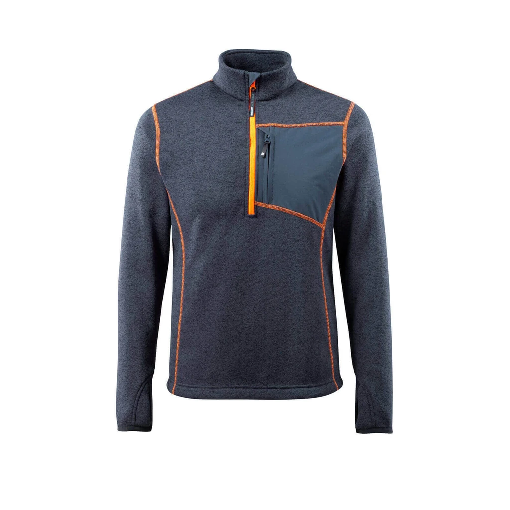 MASCOT® | Strickpullover mit kurzem Reißverschluss HARDWEAR | 2XL | Schwarzblau