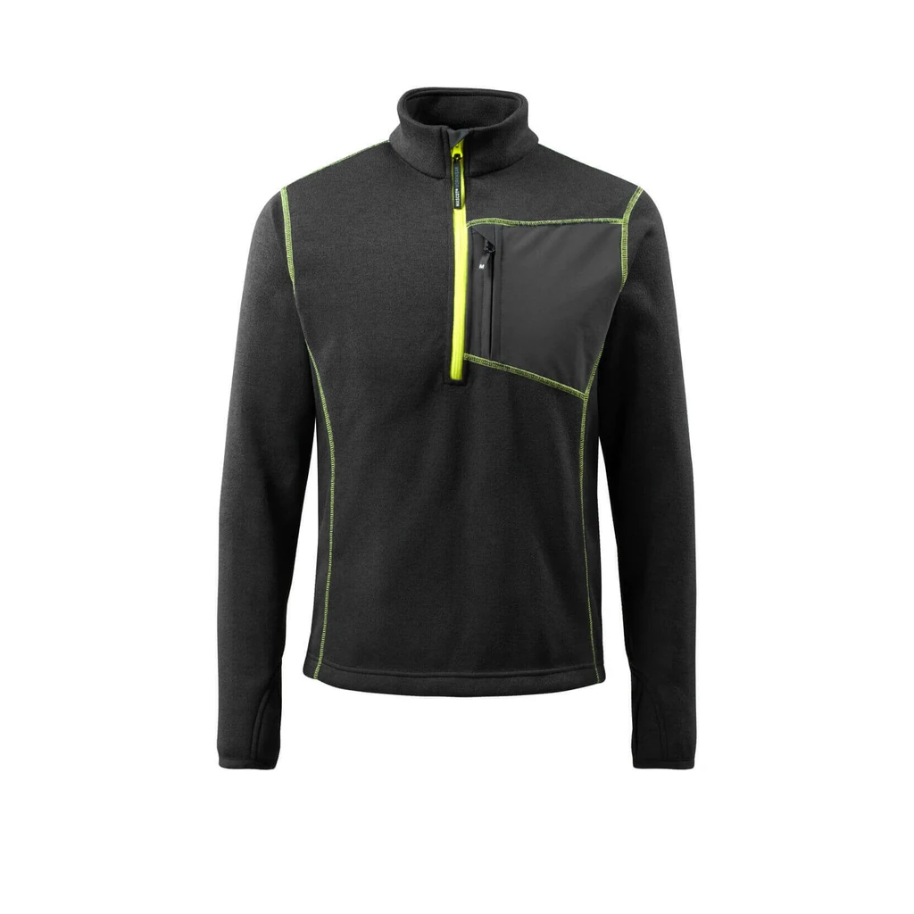 MASCOT® | Strickpullover mit kurzem Reißverschluss HARDWEAR | 2XL | Schwarz