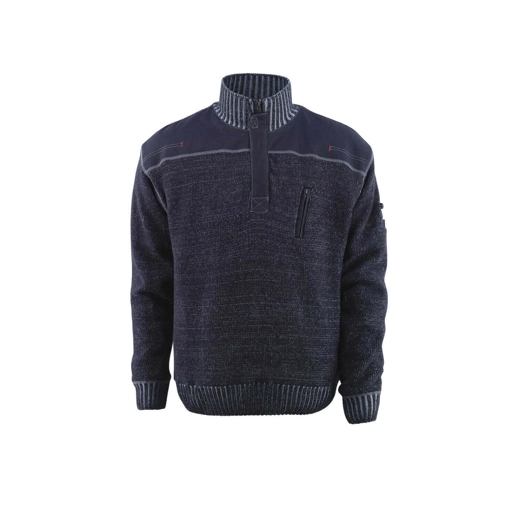 MASCOT® | Strickpullover mit kurzem Reißverschluss FRONTLINE | XL | Blaugrau