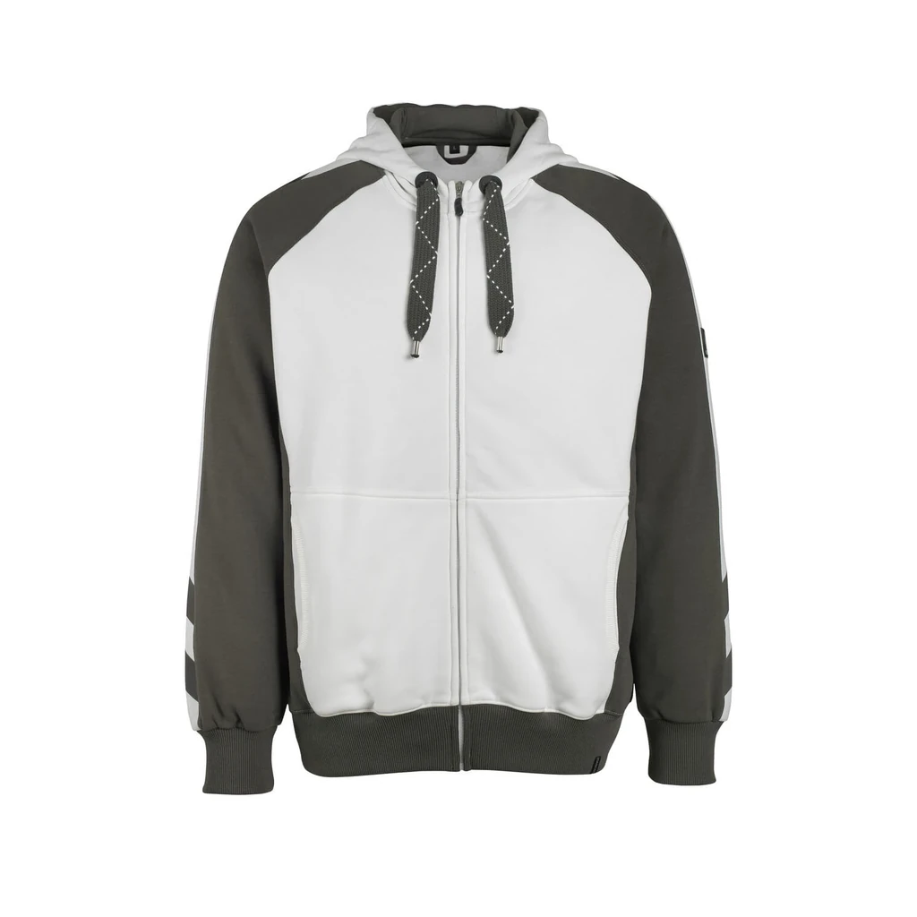 MASCOT® | Kapuzensweatshirt mit Reißverschluss UNIQUE | 2XL | Weiß/Dunkelanthrazit
