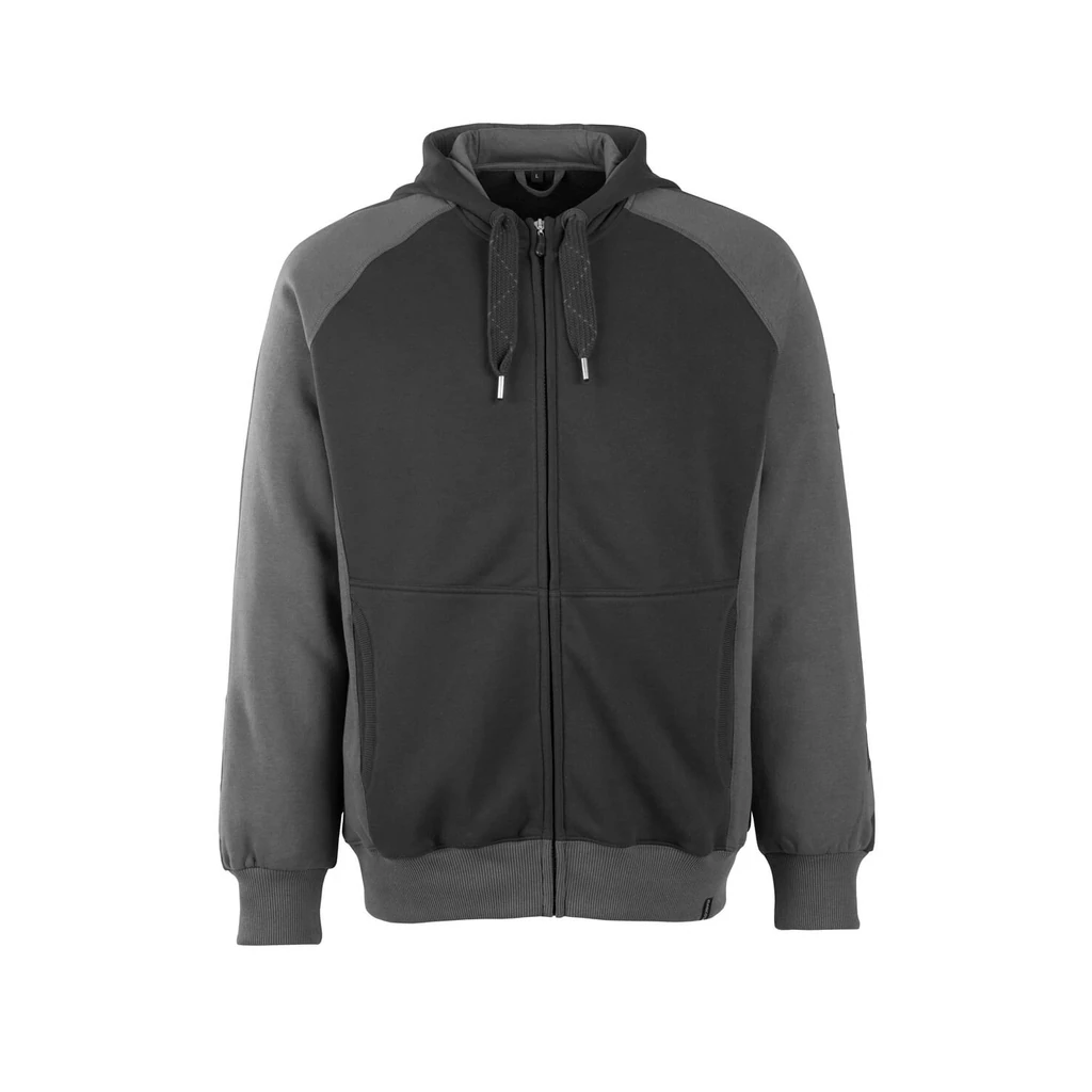 MASCOT® | Kapuzensweatshirt mit Reißverschluss UNIQUE | 2XL | Schwarz/Dunkelanthrazit
