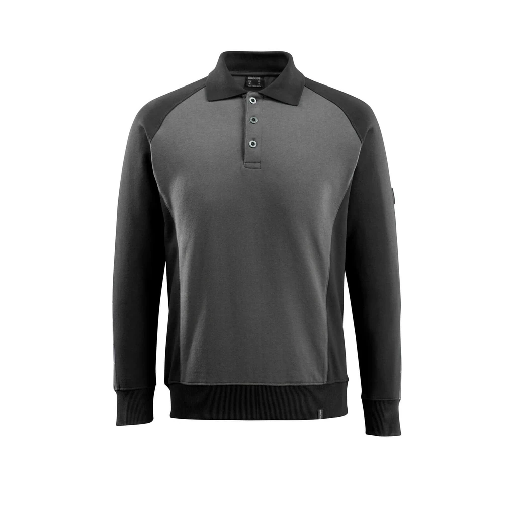 MASCOT® | Polo-Sweatshirt UNIQUE | 2XL | Dunkelanthrazit/Schwarz
