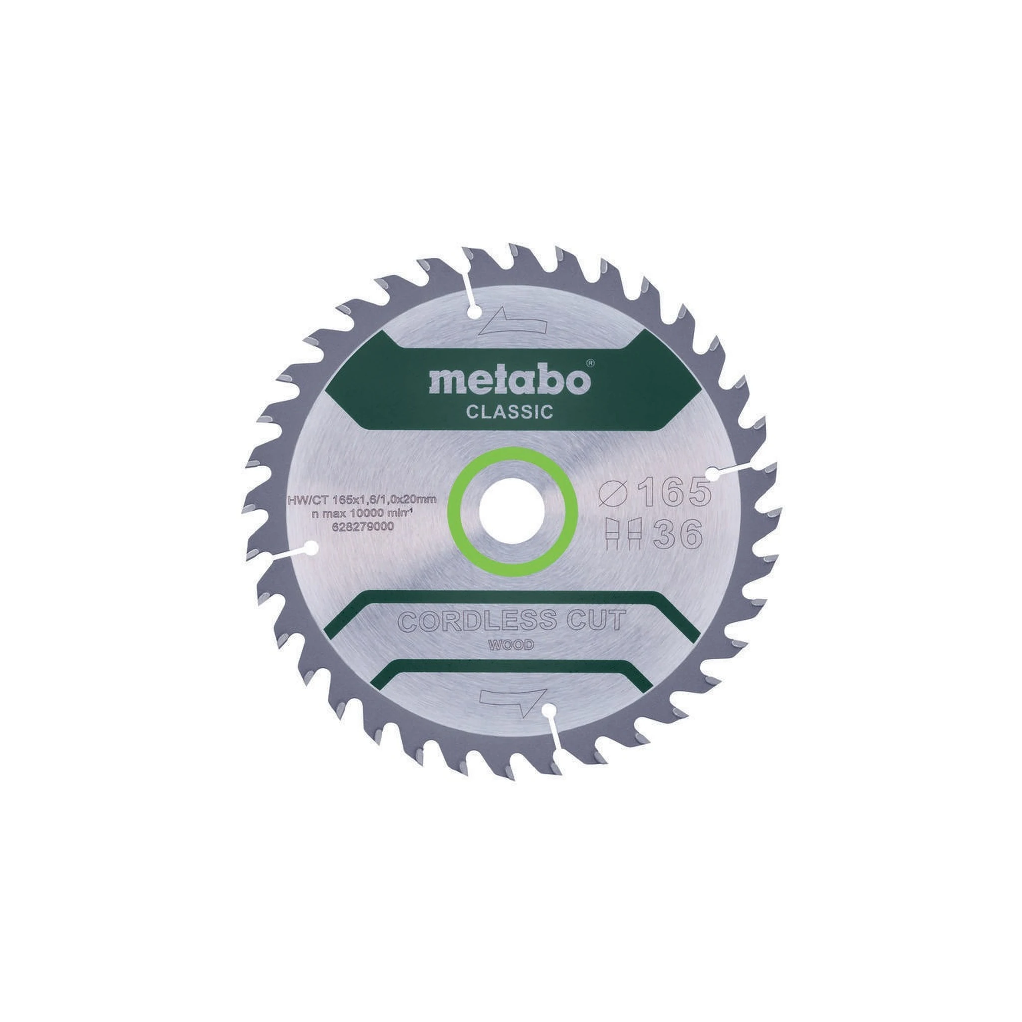METABO | Kreissägeblatt | Außen-Ø 165 mm Zähnezahl 36 | Bohrung 20 mm Schnittbreite 1,6 mm