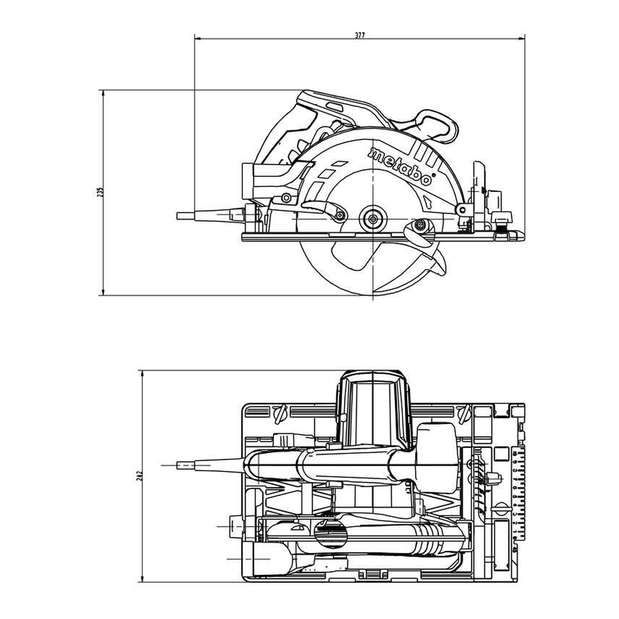 METABO | Handkreissäge | Leistung1200W Sägeblatt-D160xBohrung20mm | m.Führungsschiene Ku.-Koffer – Bild 2