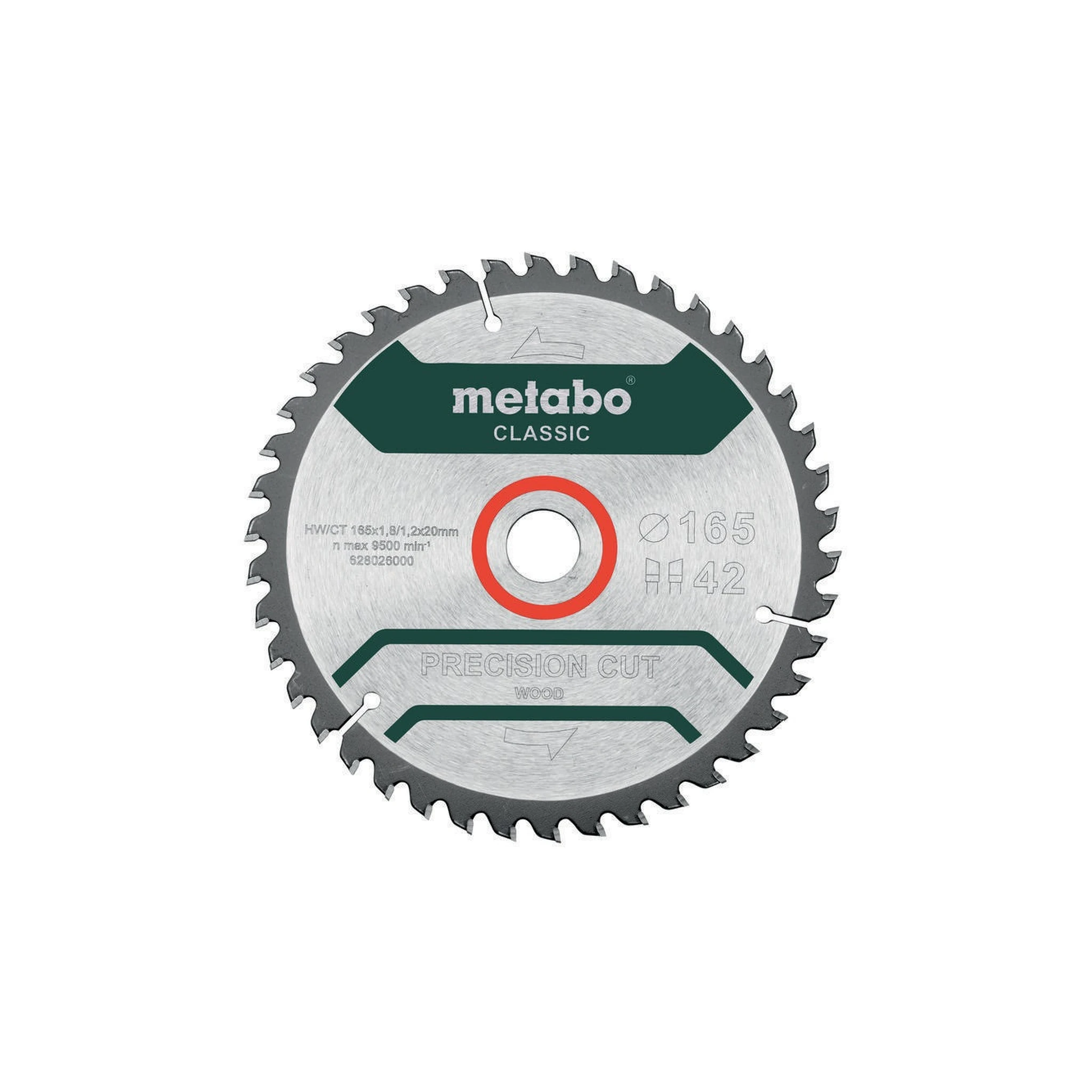METABO | Kreissägeblatt | D165x1,8/1,2xBohrung20mm Zähnezahl 42 | WZ HW/CT