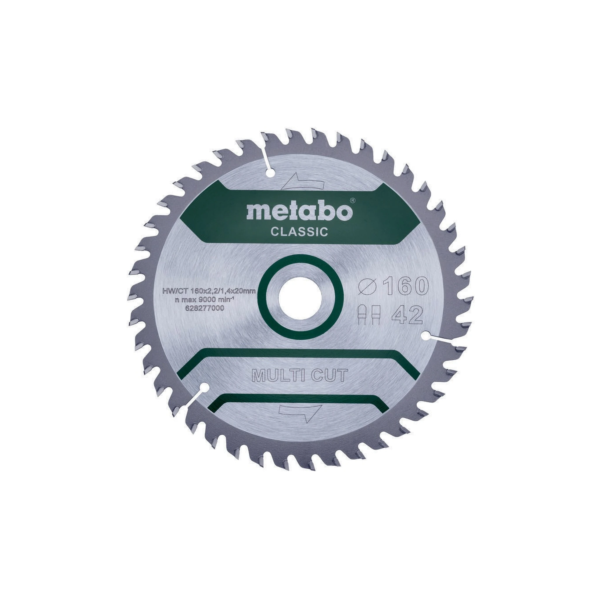 METABO | Kreissägeblatt | D160x2,2/1,4xBohrung20mm Zähnezahl 42 | FZ/TZ