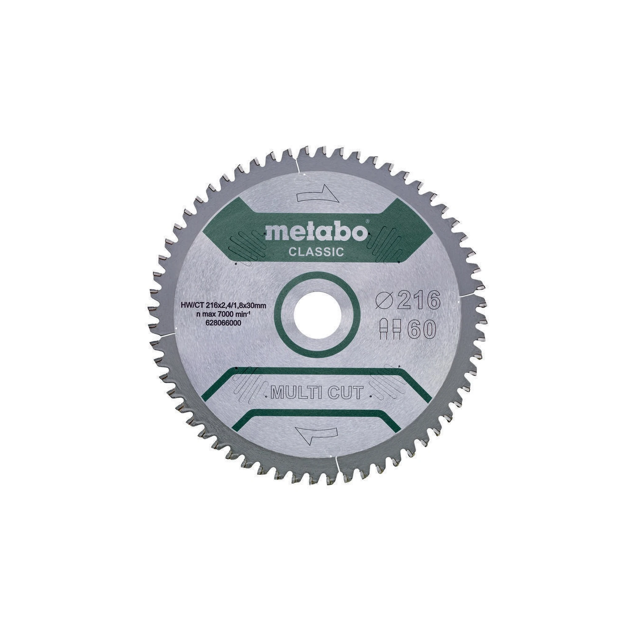 METABO | Kreissägeblatt | D216xDicke2,4xBohrung30mm Zähnezahl60 | HW/CT ZahnformFZ/TZ