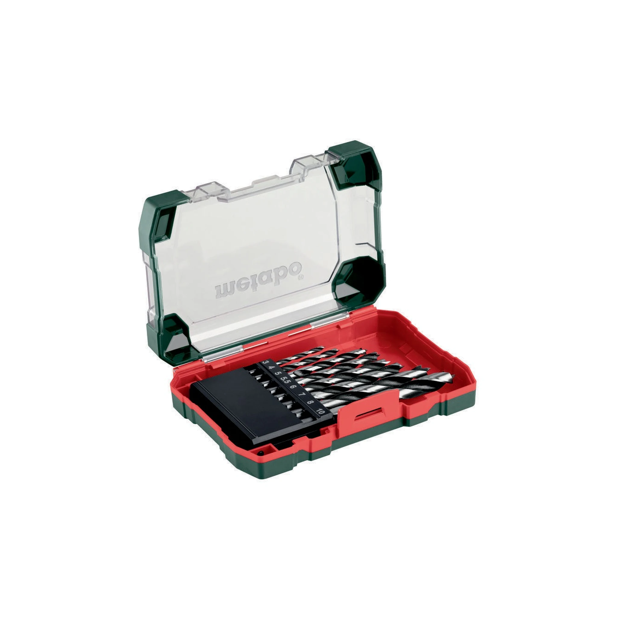 METABO | Holzbohrersatz | 8tlg. Inhalt:3/4/5/5,5/6/7/8/10mm | CV gehärtet m.Zentrierspitze