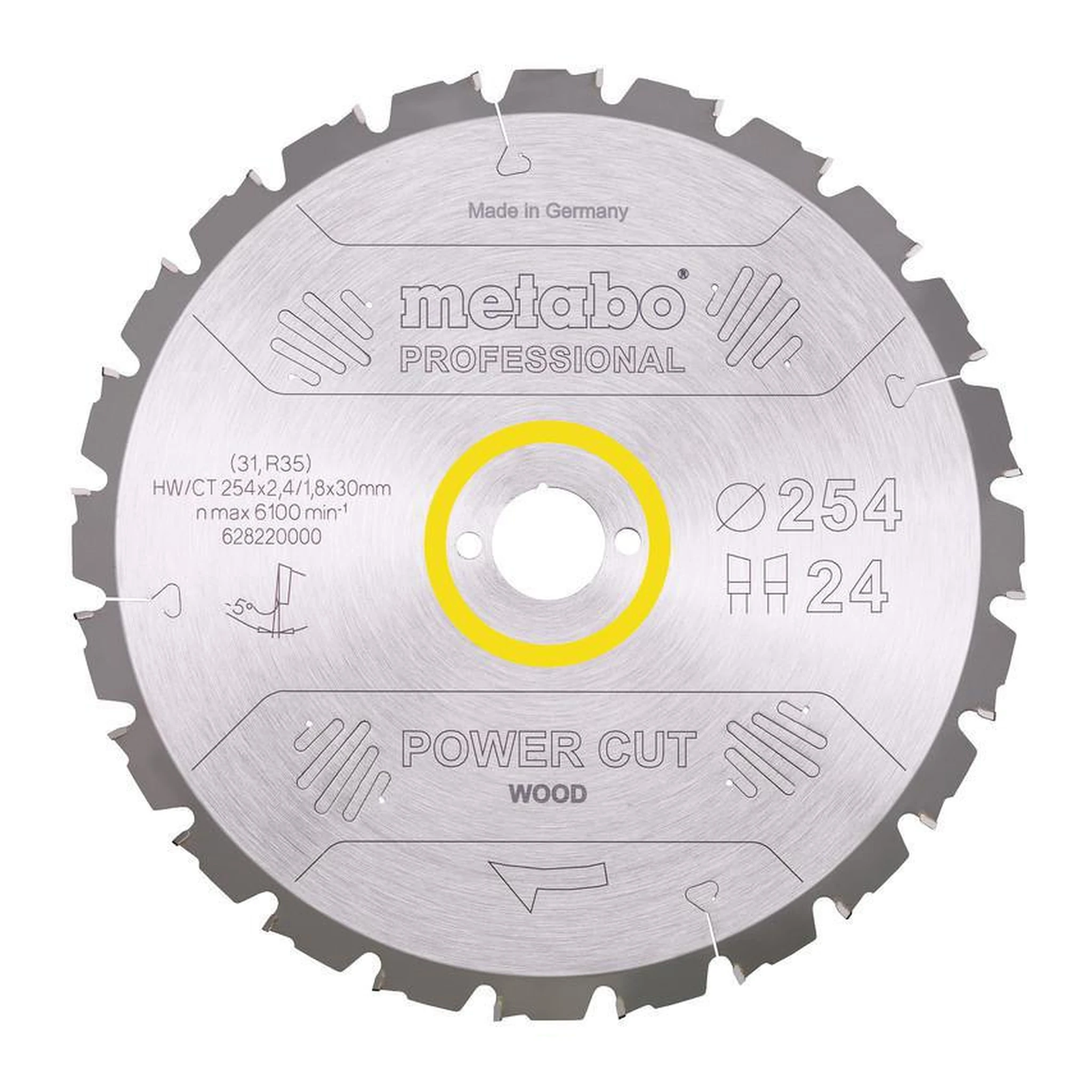 METABO | Kreissägeblatt | D254xSchnitt-B.2,4xBohrung30mm 24Zähne | Wechselzahn