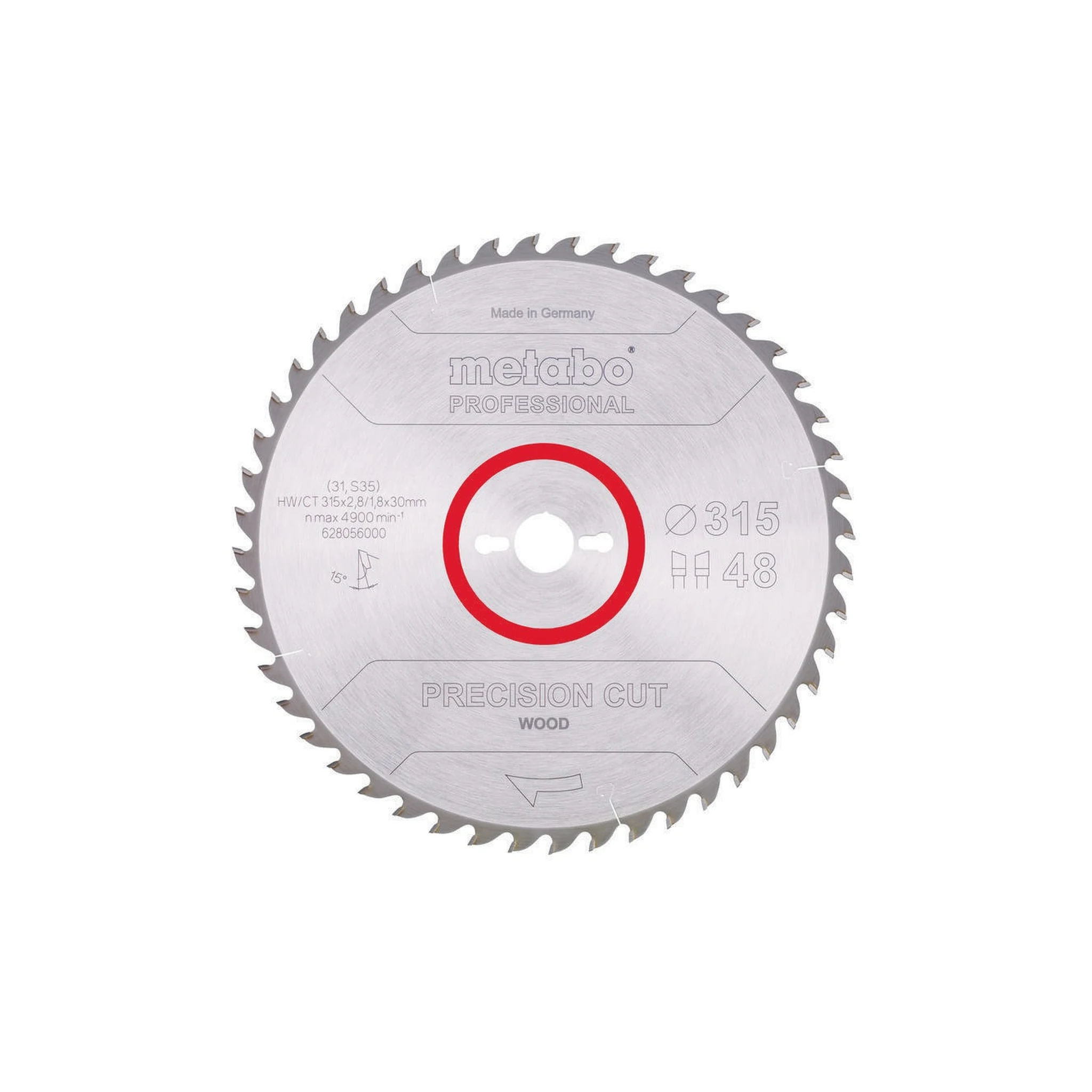 METABO | Kreissägeblatt | D315xSchnitt-B.2,8xBohrung30mm 48Zähne | Wechselzahn