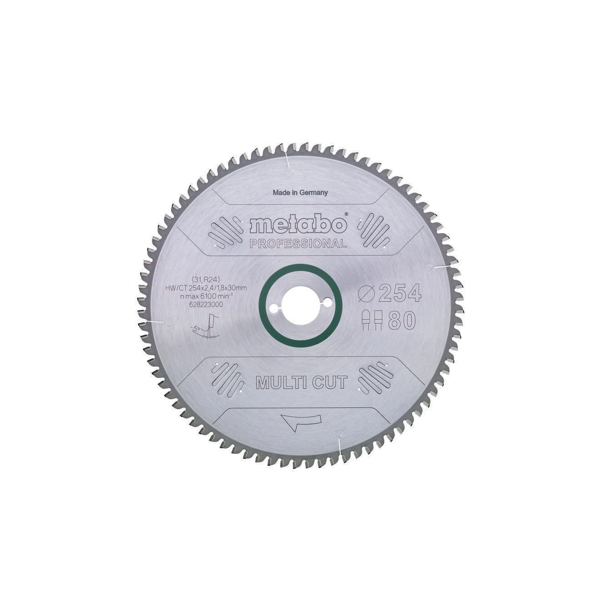 METABO | Kreissägeblatt | D254xSchnitt-B.2,4xBohrung30mm 80Zähne | Flach-Trapezzahn