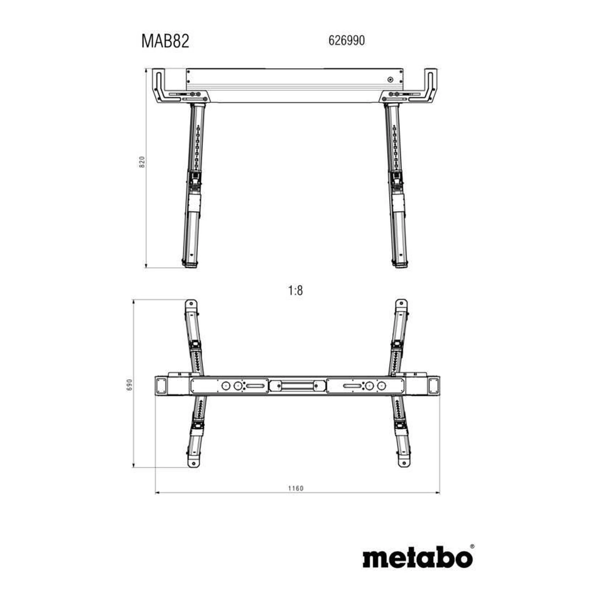 METABO | Arbeitsbock | 615 - 820 mm | 590 kg – Bild 3