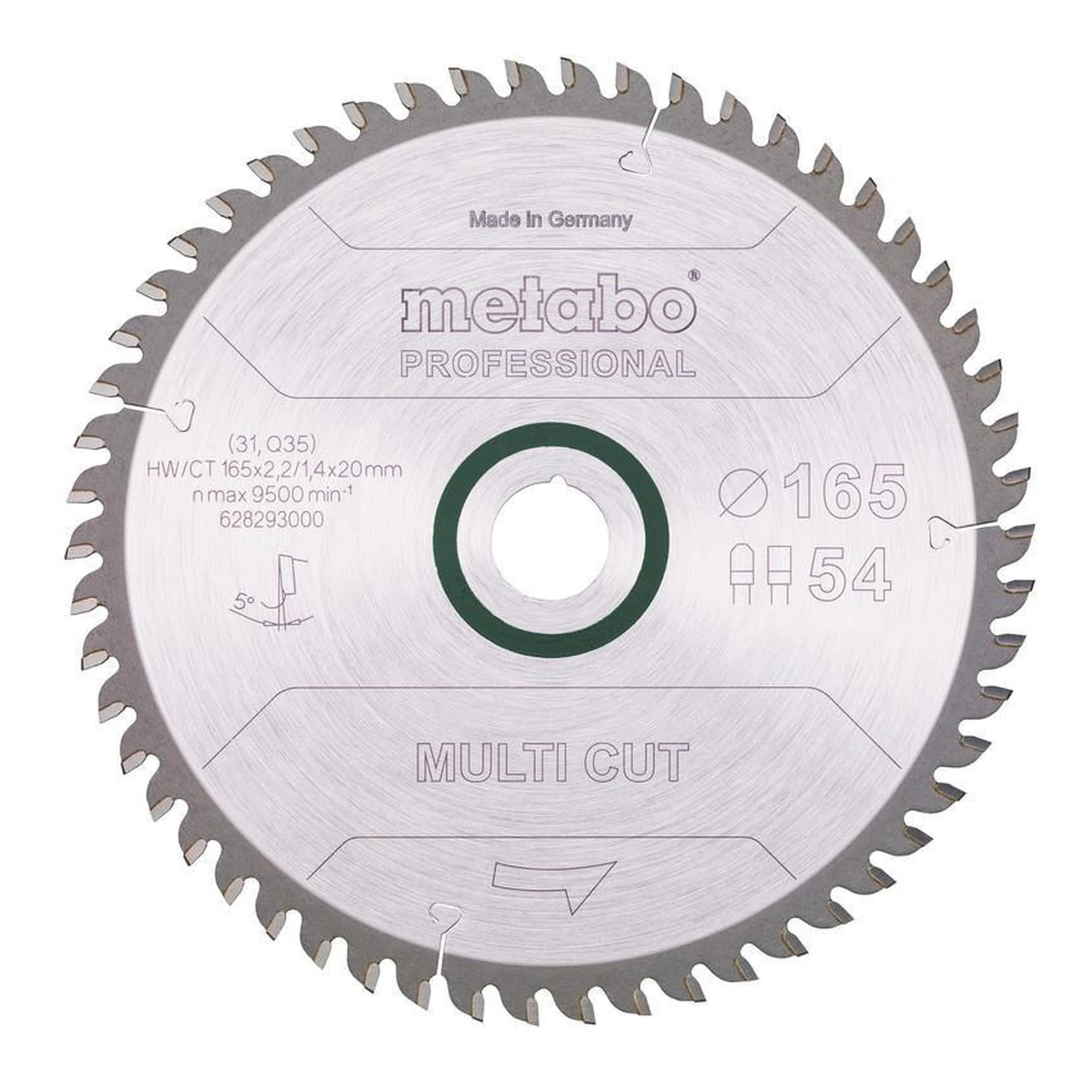METABO | Kreissägeblatt | D165x2,2/1,4xBohrung20mm Zähnezahl 54 | FZ/TZ
